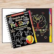 Pet Shop Scratch and Sketch activity book featuring cute pets and animal scenes for creative scratching fun