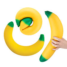 Stretchy Banana flexible fidget toy that stretches and bends for sensory play