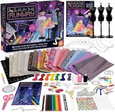 Run the Runway fashion design playset with dress-up clothes and runway accessories for style play
Sewing
Crafts