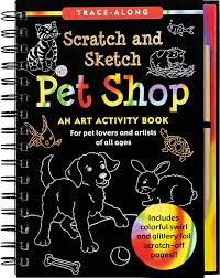 Pet Shop Scratch and Sketch activity book featuring cute pets and animal scenes for creative scratching fun