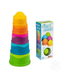 Dimpl Stack modular silicone rings with stackable bubble poppers for sensory play and fidget fun