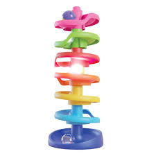 Spiral Tower Brightball with colorful swirling motion and bright colors for toddler sensory development