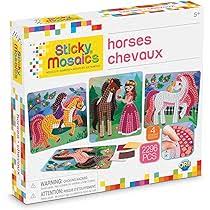 Sticker Mosaic Horses craft kit with over 2,100 foam pieces for creating sparkling horse artwork
