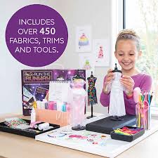 Run the Runway fashion design playset with dress-up clothes and runway accessories for style play
Sewing
Crafts
