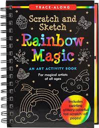 Scratch and Sketch Rainbow Magic art book with scratch tools for revealing colorful rainbow designs