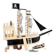 Adventure Pirate Ship playset by Hauck with cannons, sails and space for action figures