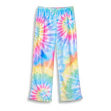 Tie Dye Delight Fleece Pants with vibrant colorful print