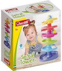 Migoga Spiral Tower marble run with sound effects for building and rolling fun