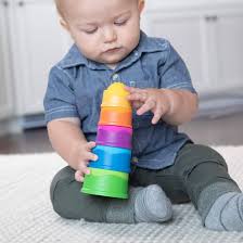 Dimpl Stack modular silicone rings with stackable bubble poppers for sensory play and fidget fun