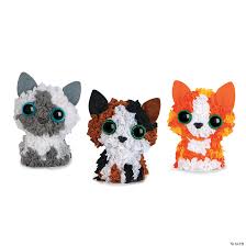 Kitten Plush Craft 3 Pack with stuffing materials and decorating supplies for DIY plush cats
Kitten