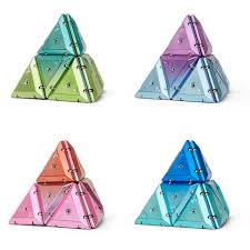 Speks Geode Chrome Pyramid – Magnetic Desk Toy & Stress Reliever