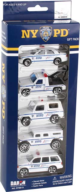 NYPD 5 Piece Vehicle Gift Set - Daron WWT police department vehicle collection for law enforcement play scenarios