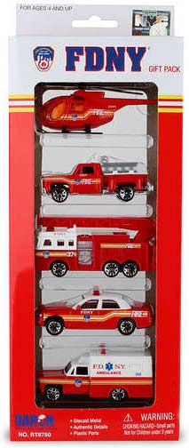 FDNY 5 Piece Vehicle Gift Set - Daron WWT fire department vehicle collection for emergency rescue play scenarios