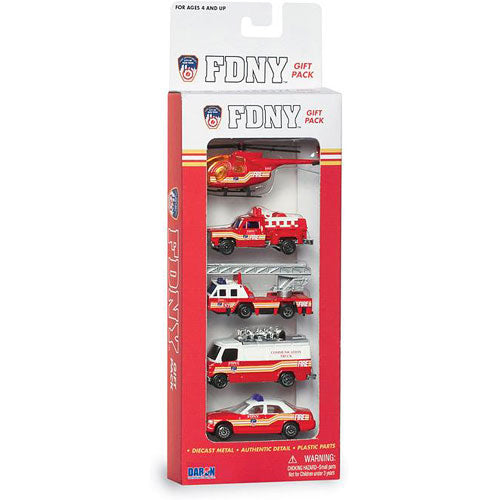 FDNY 5 Piece Vehicle Gift Set - Daron WWT fire department vehicle collection for emergency rescue play scenarios