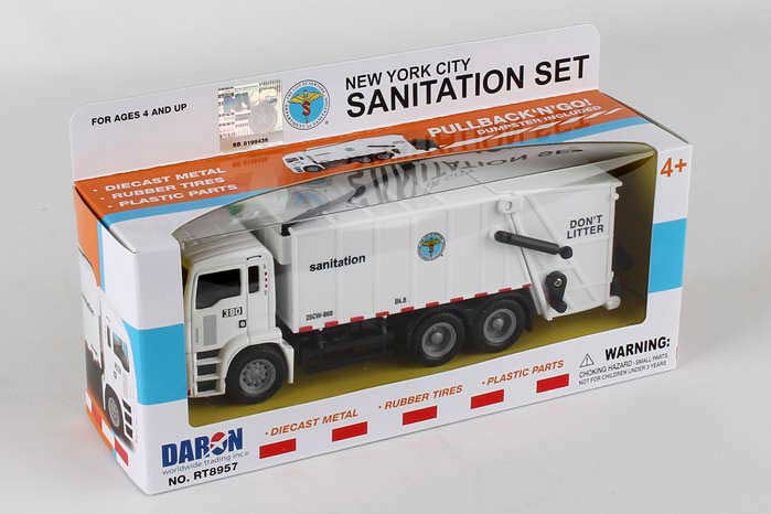 New York City Sanitation Dept Garbage Truck - Daron WWT authentic NYC sanitation vehicle for city services and waste management play