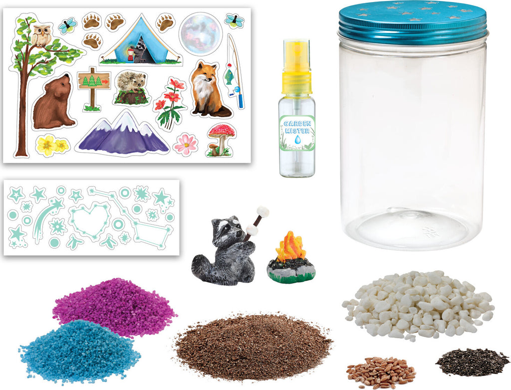 Creativity for Kids Grow N' Glow Terrarium with LED lights, seeds, soil, and decorative elements for plants