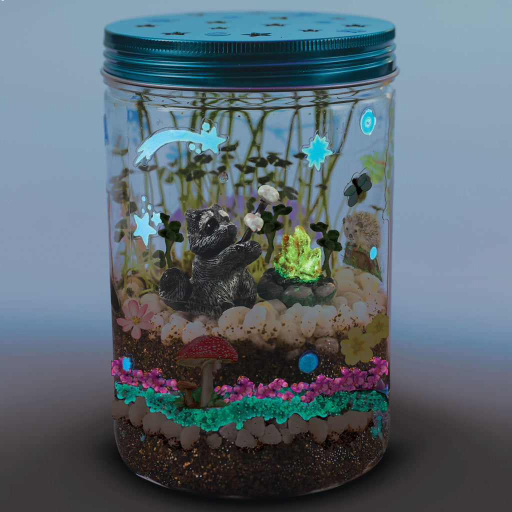 Creativity for Kids Grow N' Glow Terrarium with LED lights, seeds, soil, and decorative elements for plants
