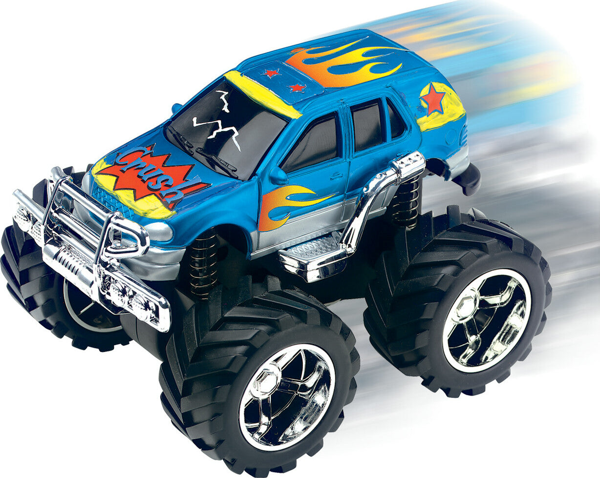 Monster Trucks Custom Shop - Creativity for Kids craft kit with four customizable monster trucks for decorating and personalizing