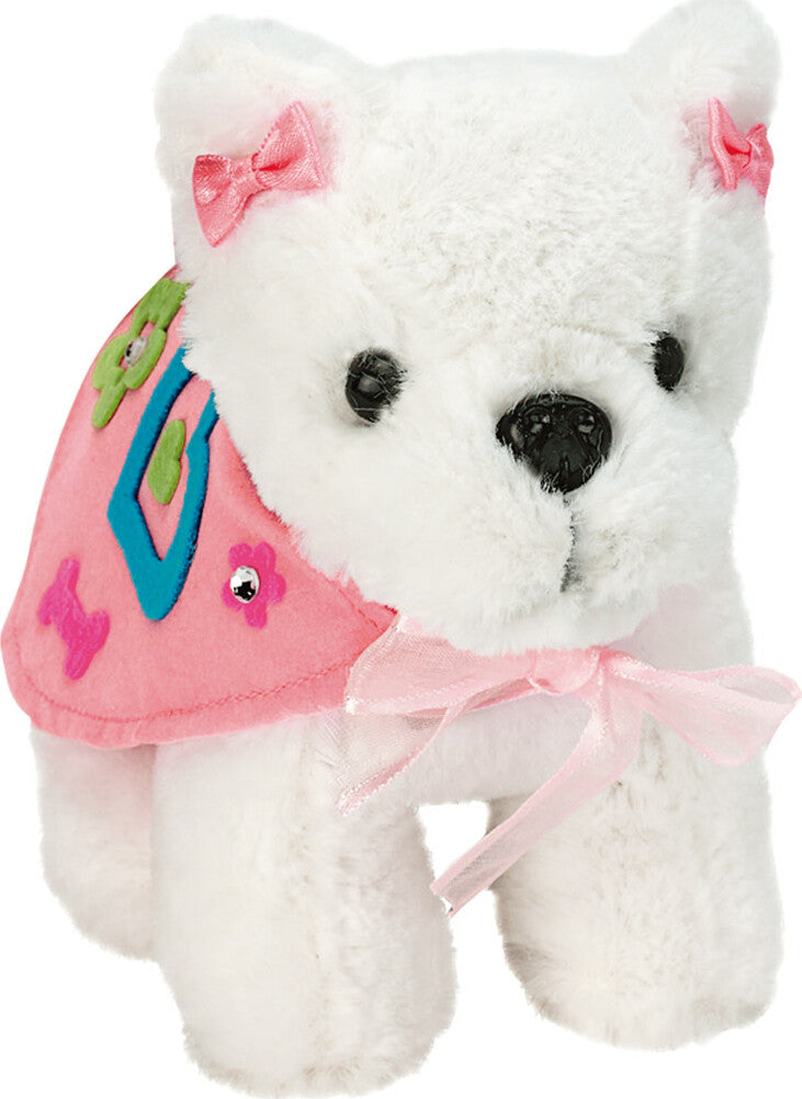 Creativity for Kids Designer Doggie with pre-cut fabric pieces, stuffing, and accessories to create a custom dog