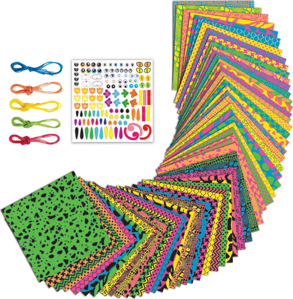 Creativity for Kids Origami kit with colorful patterned papers and step-by-step instruction book for paper folding