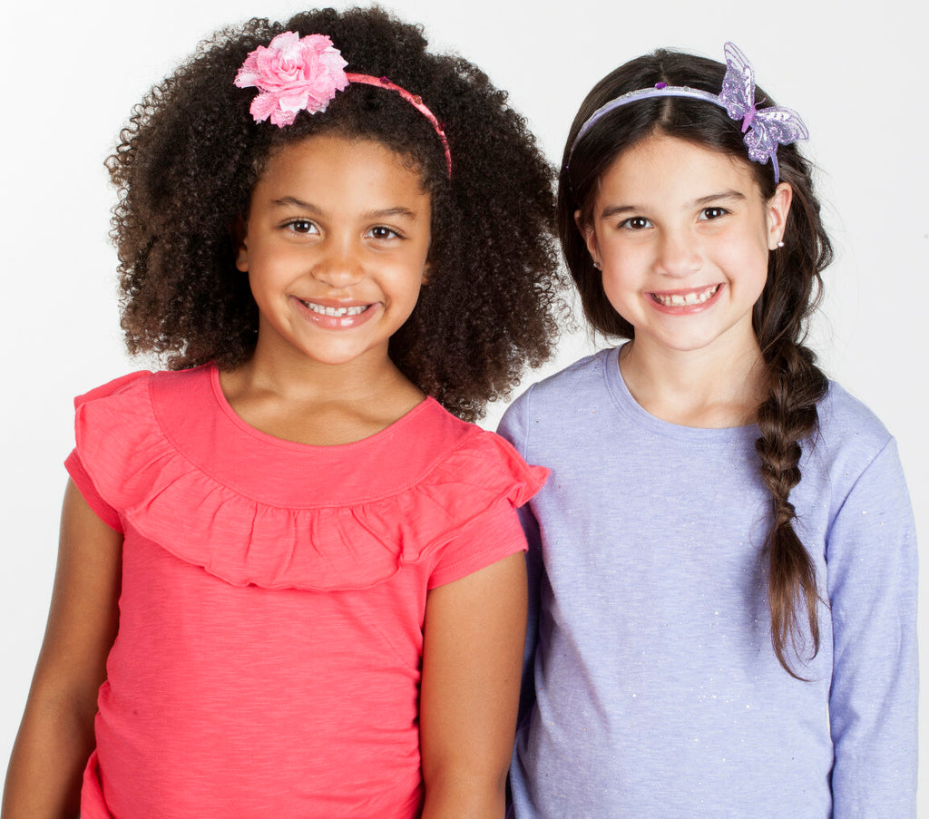 Creativity for Kids Fashion Headbands kit with plain headbands, fabric flowers, ribbons, and decorating supplies