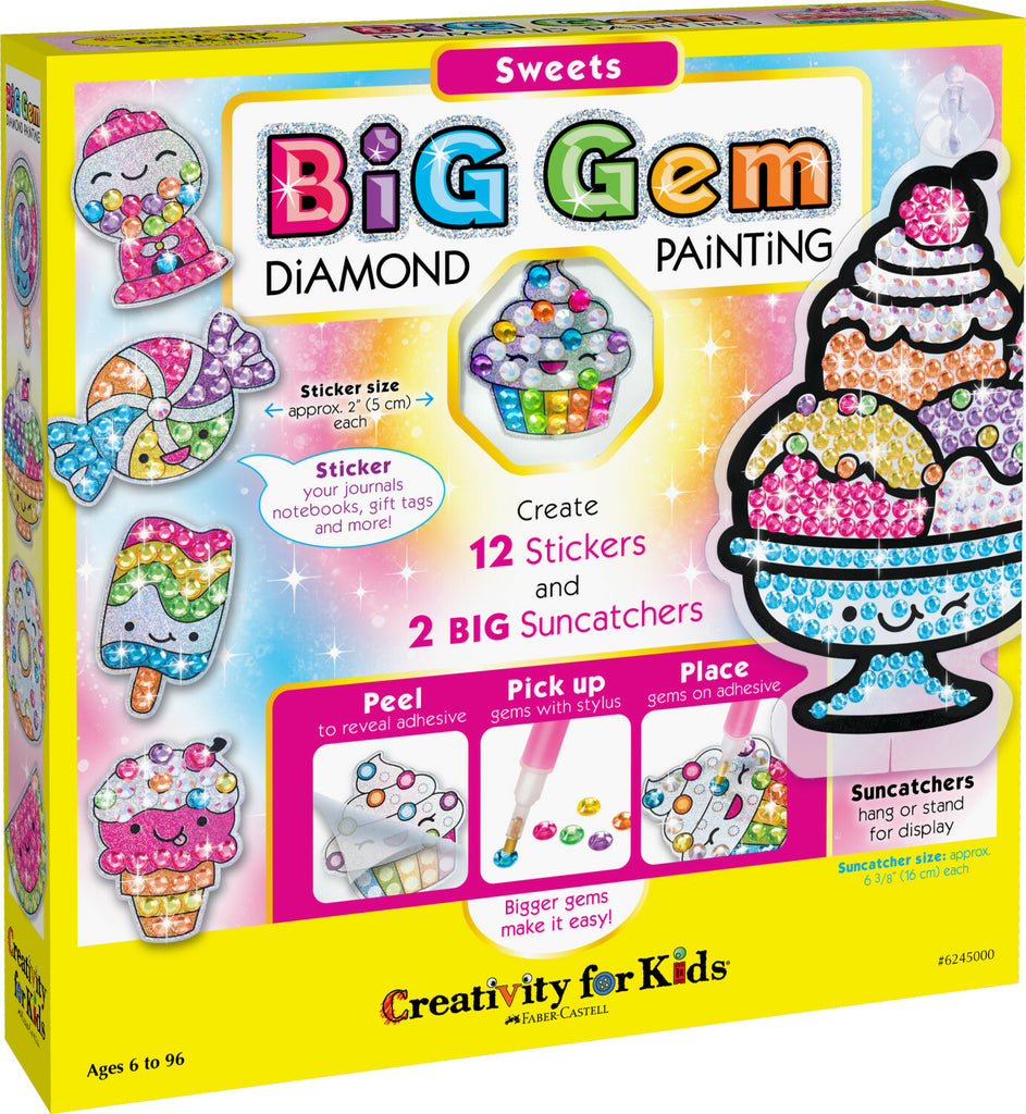 Creativity for Kids Big Gem Diamond Painting Sweets with large colorful gems and cute dessert-themed designs
