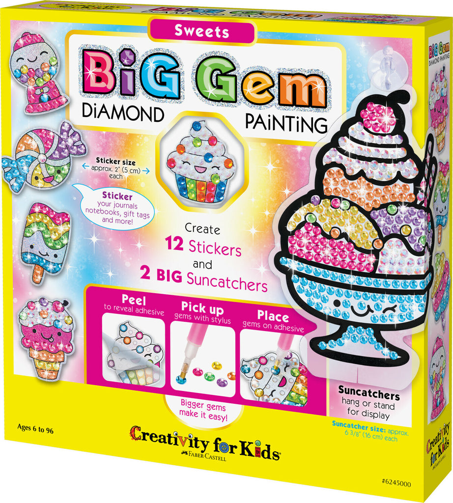 Creativity for Kids Big Gem Diamond Painting Sweets with large colorful gems and cute dessert-themed designs
