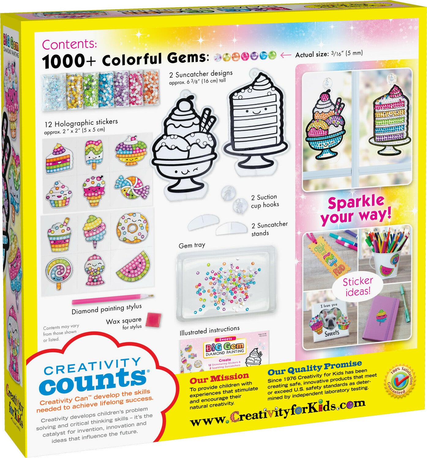 Creativity for Kids Big Gem Diamond Painting Sweets with large colorful gems and cute dessert-themed designs