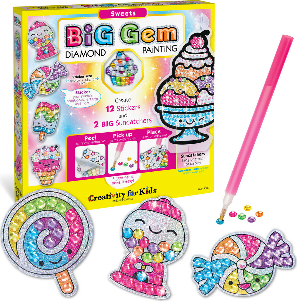 Creativity for Kids Big Gem Diamond Painting Sweets with large colorful gems and cute dessert-themed designs