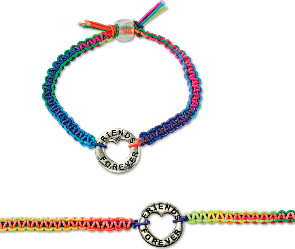 Creativity for Kids Friends Forever Bracelets kit with colorful strings, beads, and charms for making friendship jewelry