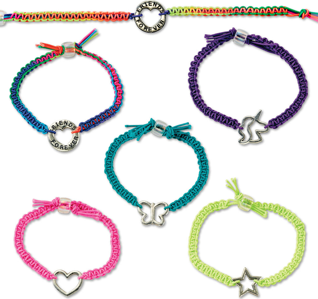 Creativity for Kids Friends Forever Bracelets kit with colorful strings, beads, and charms for making friendship jewelry