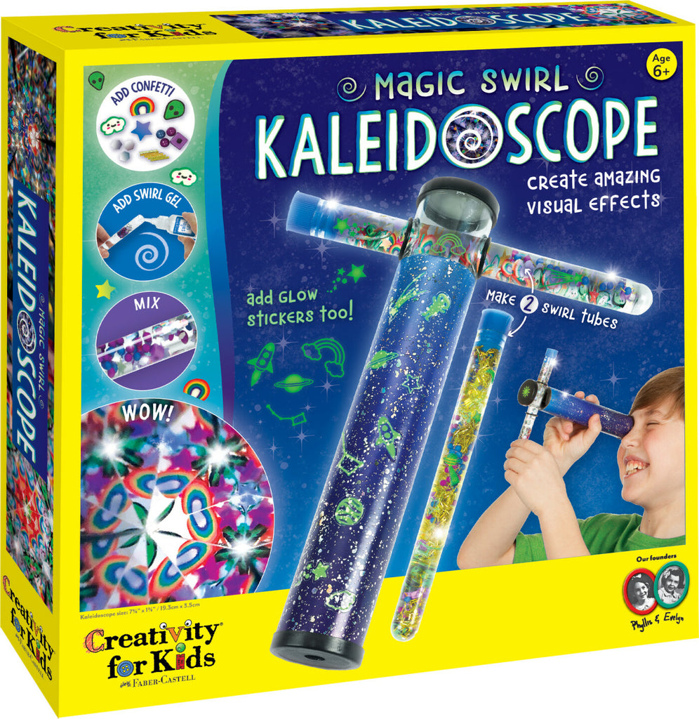 Creativity for Kids Magic Swirl Kaleidoscope with customizable elements and colorful swirling patterns