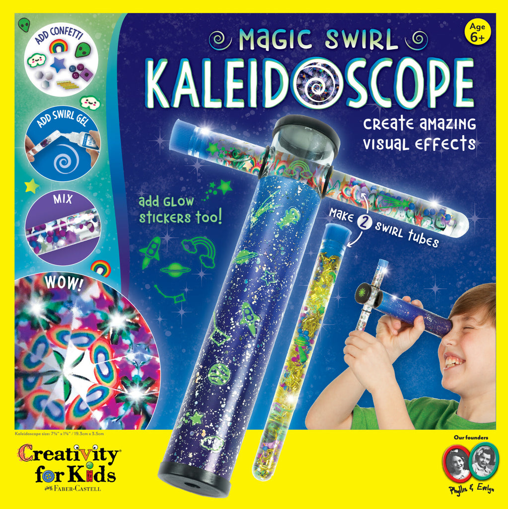 Creativity for Kids Magic Swirl Kaleidoscope with customizable elements and colorful swirling patterns