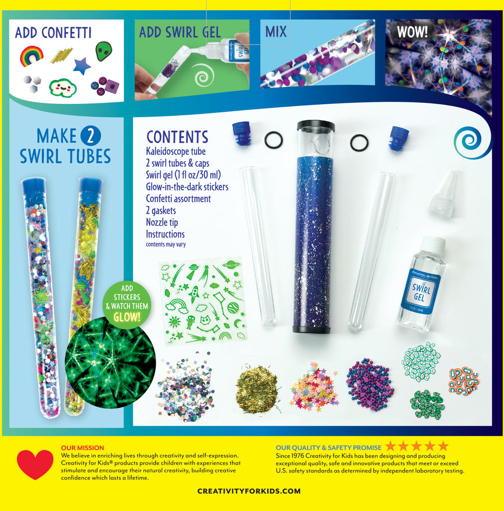 Creativity for Kids Magic Swirl Kaleidoscope with customizable elements and colorful swirling patterns