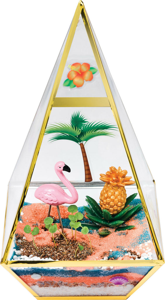 Creativity for Kids Tropical Terrarium with glass dome, plants, decorations, and tropical theme accessories