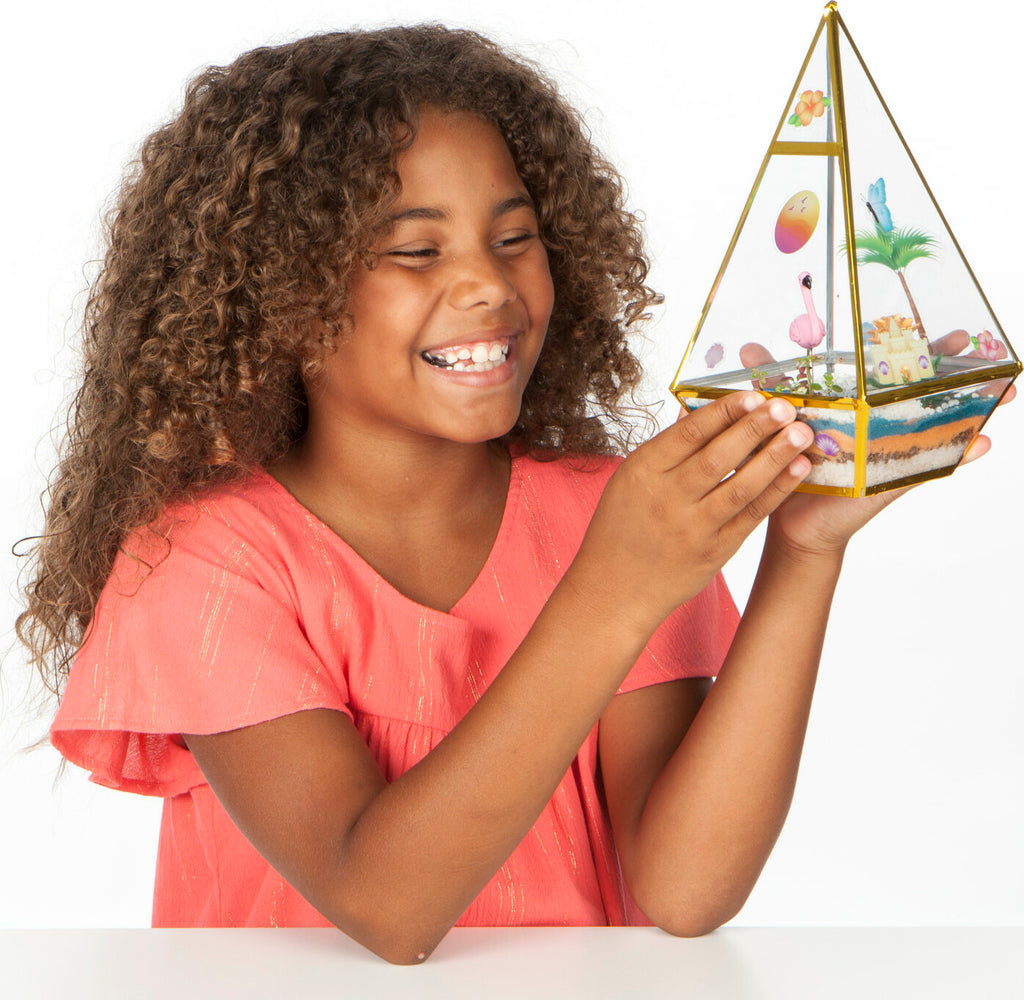 Creativity for Kids Tropical Terrarium with glass dome, plants, decorations, and tropical theme accessories