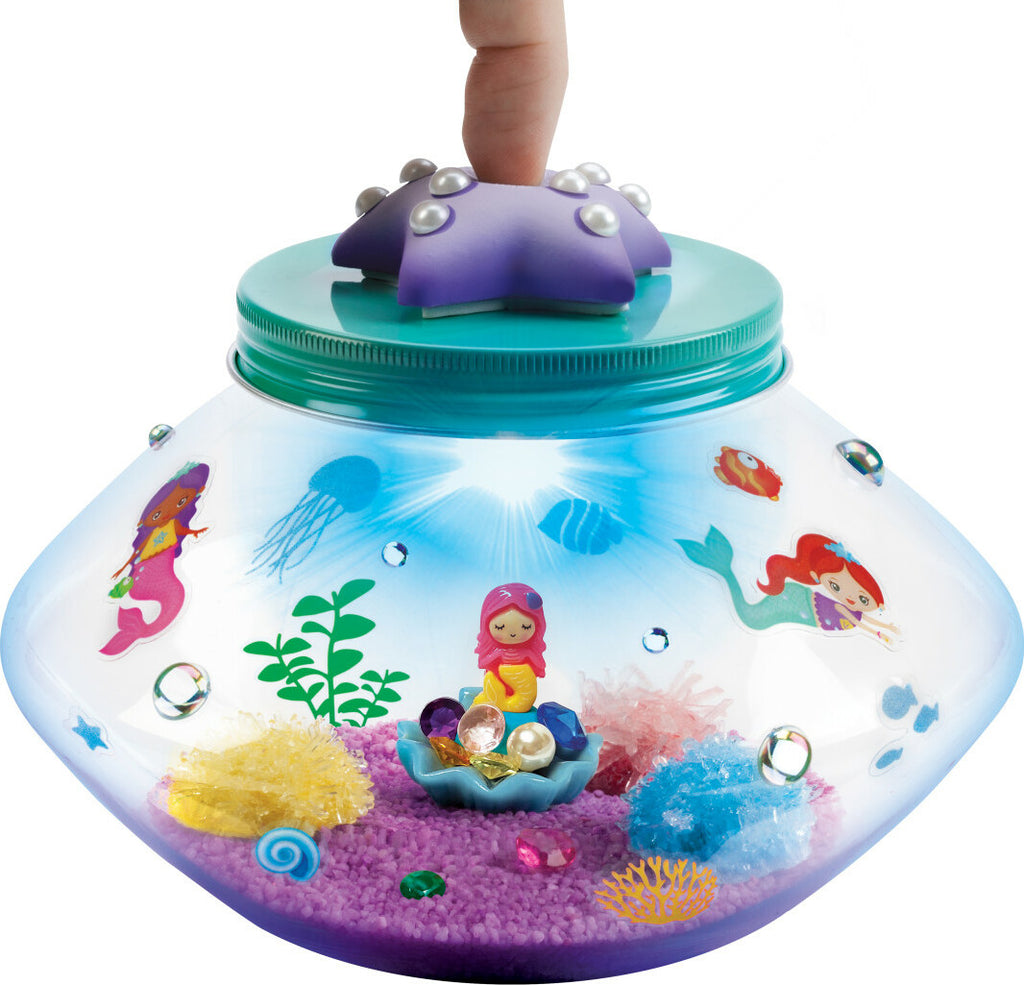 Creativity for Kids Crystal Mermaid Terrarium with crystal growing materials and underwater mermaid decorations