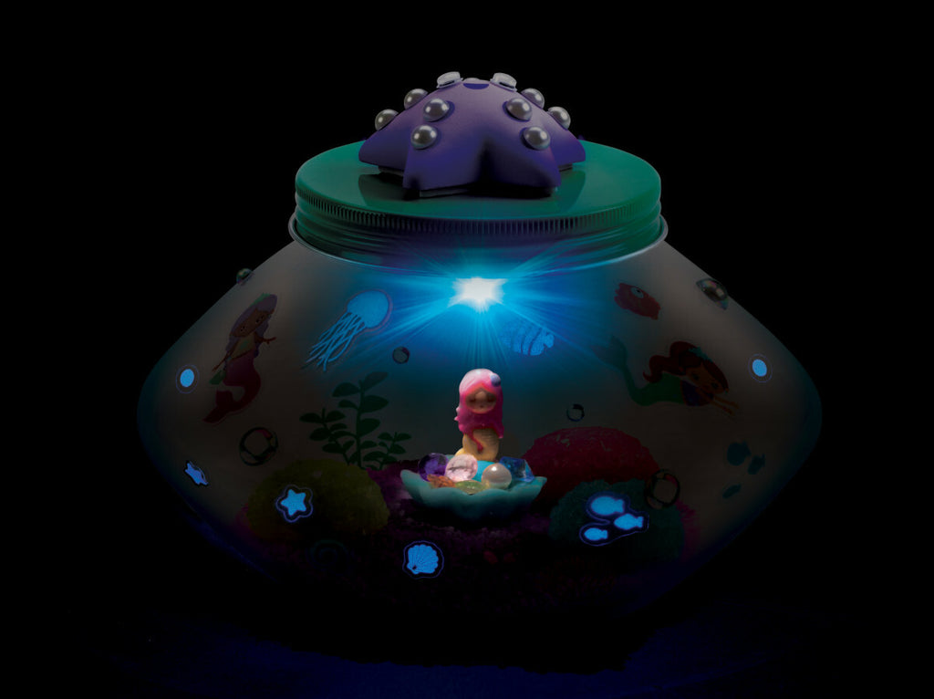 Creativity for Kids Crystal Mermaid Terrarium with crystal growing materials and underwater mermaid decorations