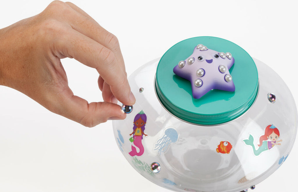 Creativity for Kids Crystal Mermaid Terrarium with crystal growing materials and underwater mermaid decorations