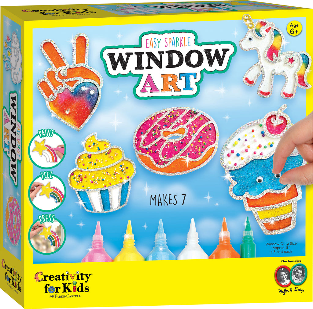 Creativity for Kids Rainbow Sprinkles Easy Sparkle Window Art with gel crystals and rainbow designs