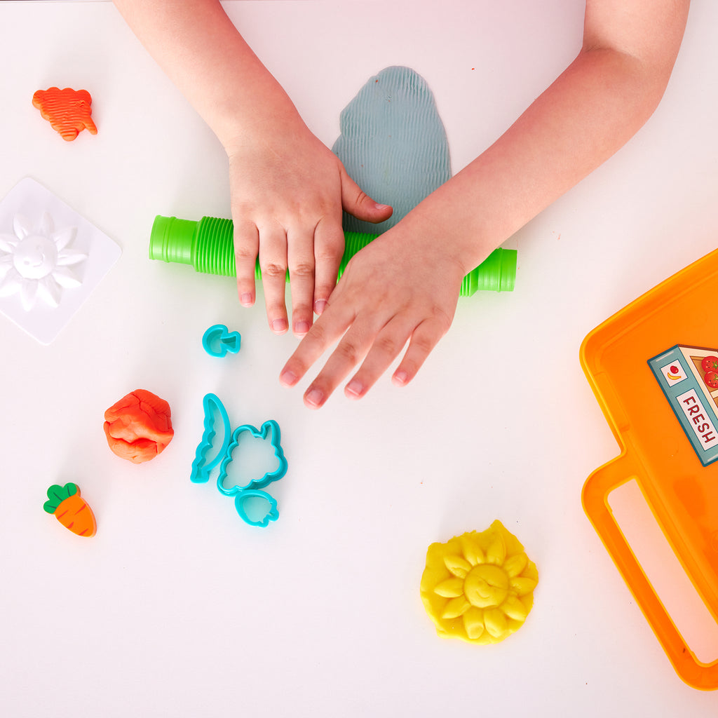 Creativity for Kids Sensory On The Go Farmer's Market with portable sensory bin and farm-themed accessories
