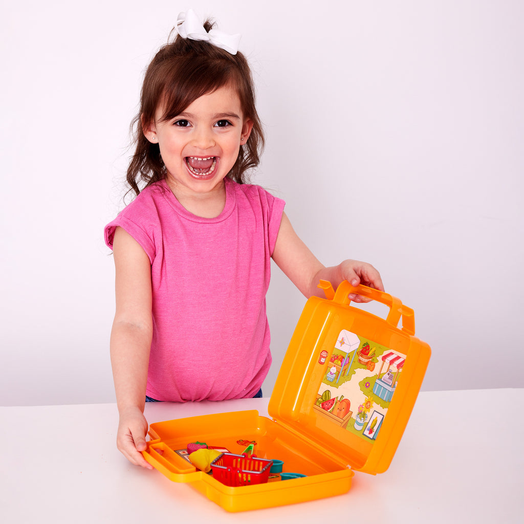 Creativity for Kids Sensory On The Go Farmer's Market with portable sensory bin and farm-themed accessories