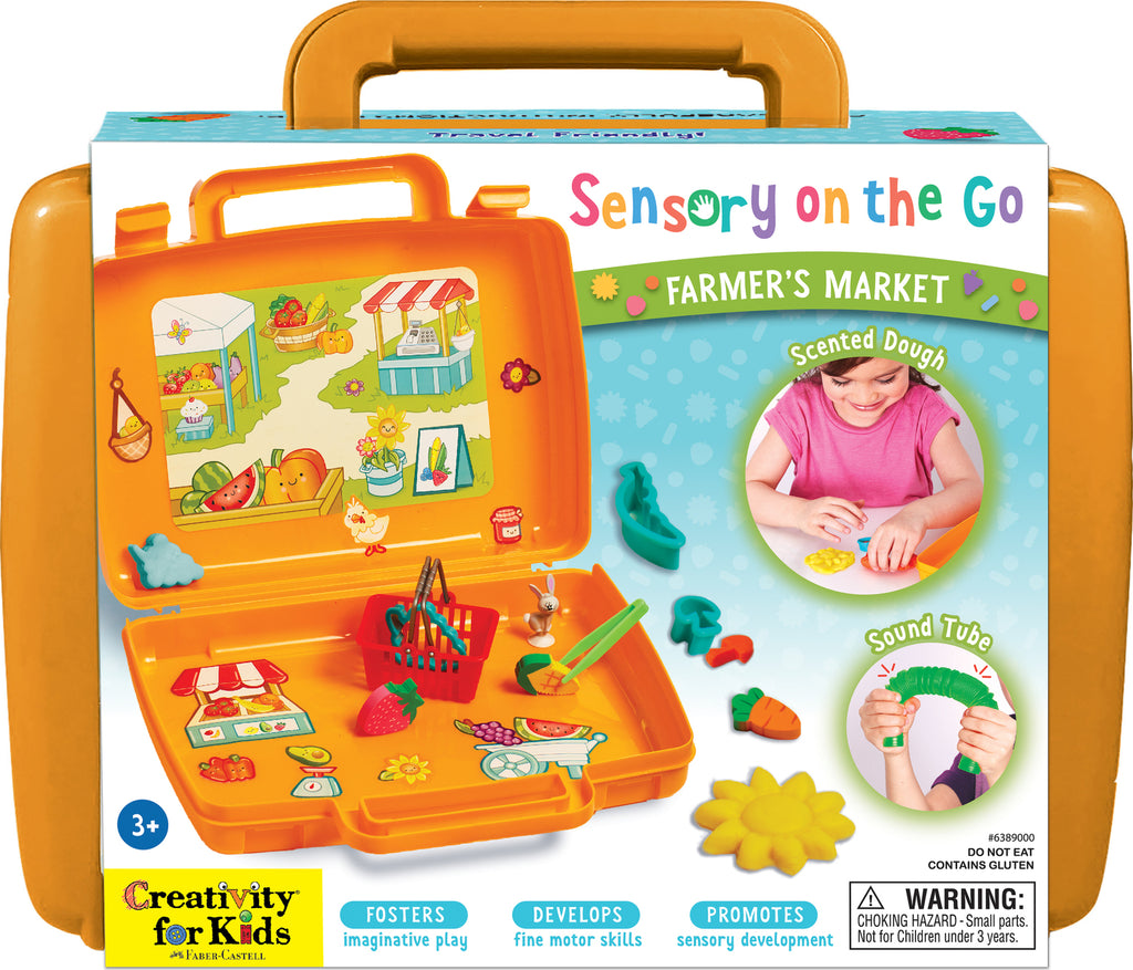 Creativity for Kids Sensory On The Go Farmer's Market with portable sensory bin and farm-themed accessories