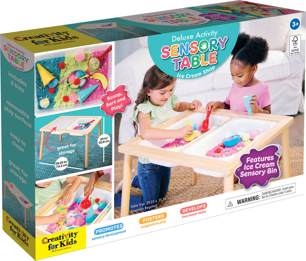 Deluxe Activity Sensory Table Ice Cream Shop with removable bins, sensory sand and ice cream accessories