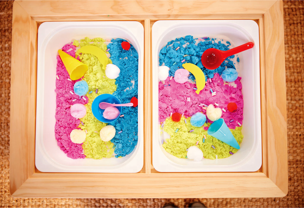 Deluxe Activity Sensory Table Ice Cream Shop with removable bins, sensory sand and ice cream accessories