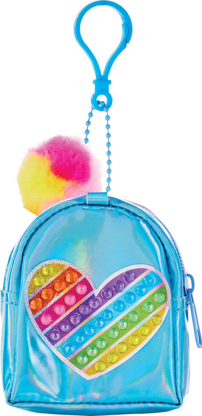 Creativity for Kids Bubble Gems Backpack Keychains with colorful gems and keychain hardware for customizing
