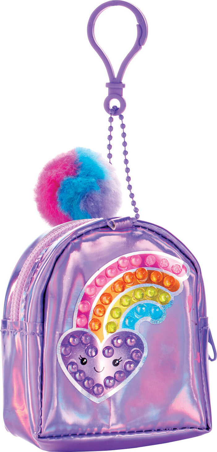 Creativity for Kids Bubble Gems Backpack Keychains with colorful gems and keychain hardware for customizing