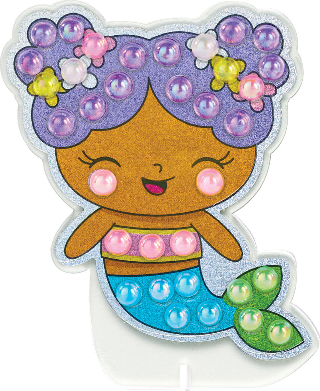 Creativity for Kids Bubble Gems Backpack Keychains with colorful gems and keychain hardware for customizing