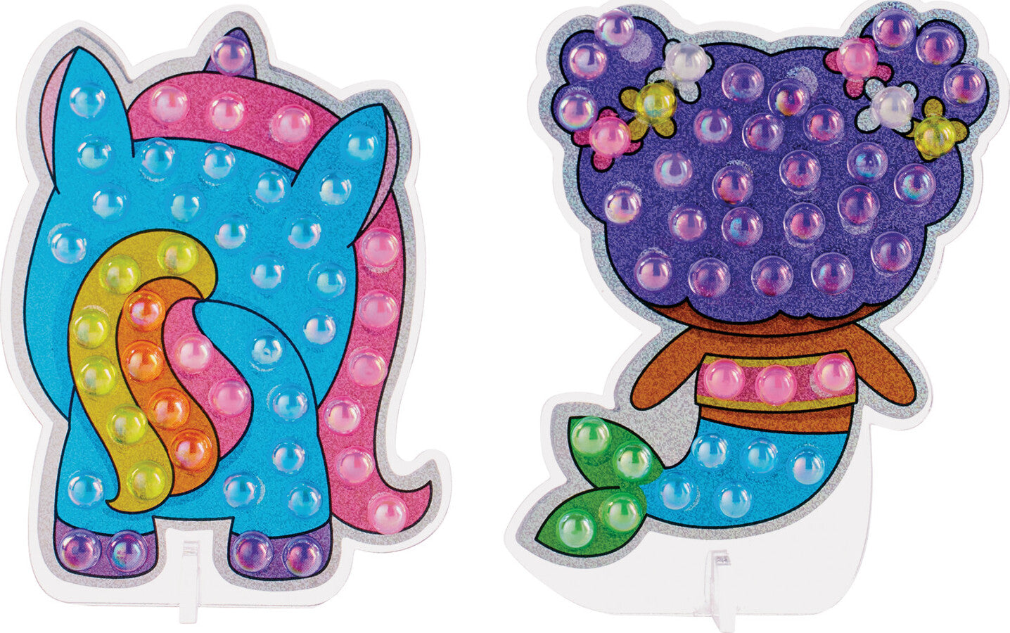 Creativity for Kids Bubble Gems Backpack Keychains with colorful gems and keychain hardware for customizing