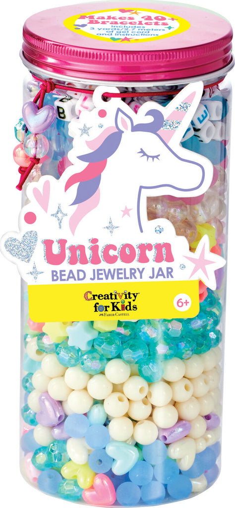 Creativity for Kids Unicorn Bead Jewelry Jar with magical unicorn-themed beads and jewelry making supplies